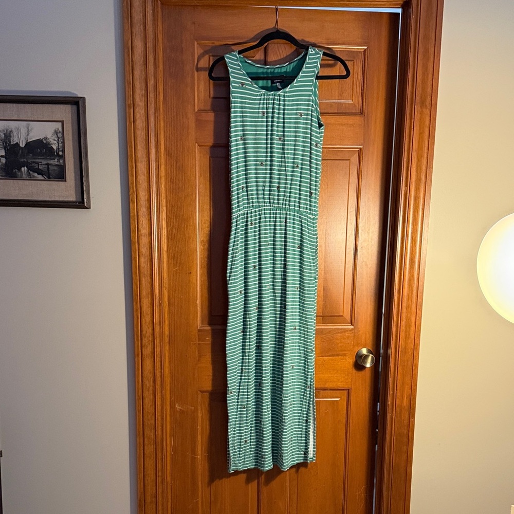 Green Striped Sleeveless Maxi Dress joules size 4